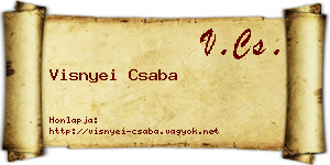 Visnyei Csaba névjegykártya