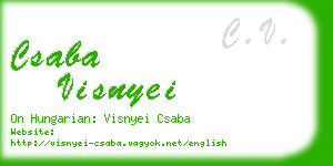 csaba visnyei business card